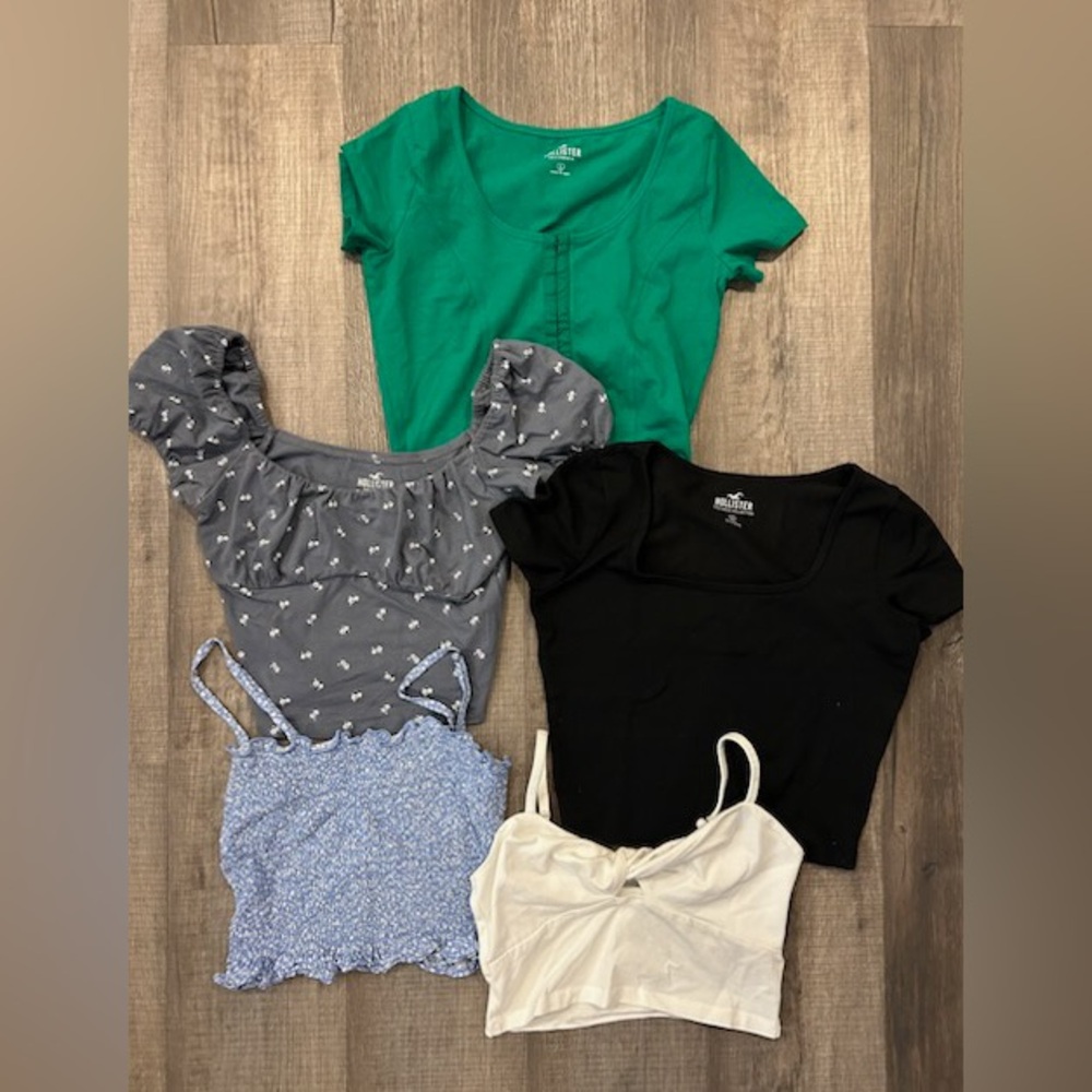 Hollister Crop Tops - Green, Black, Gray, Blue, Cream
